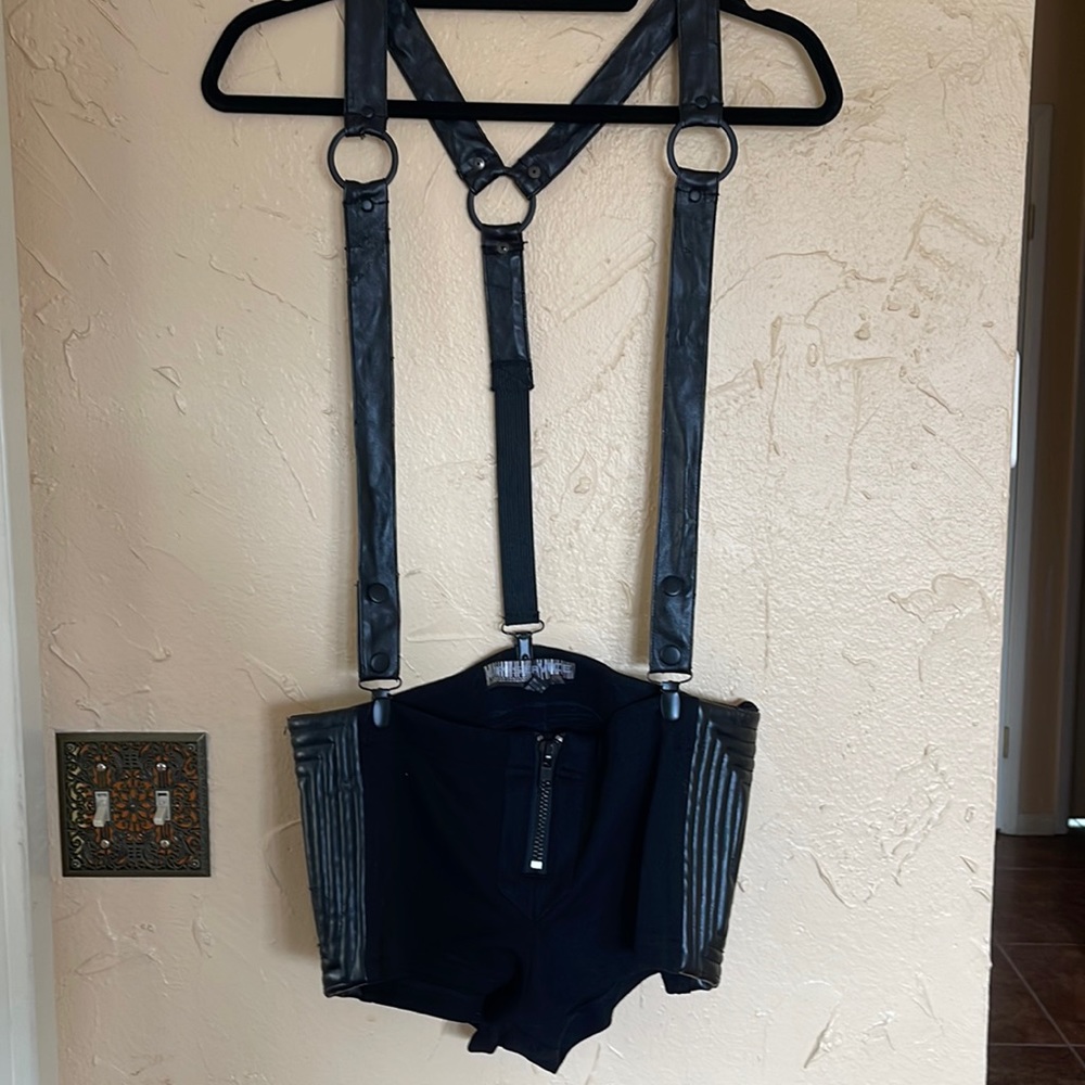 Booty shorts with clip on suspenders!